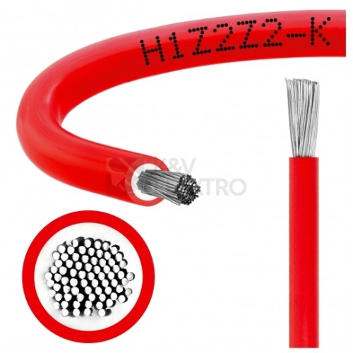 Solární kabel červený H1Z2Z2-K 4 RT 4mm2 metráž