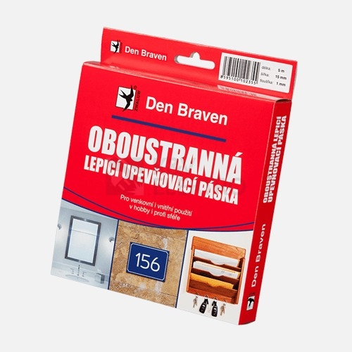 Obrázek produktu  Oboustranná lepící páska Den Braven B5202RL 15x1mm délka 5m 0