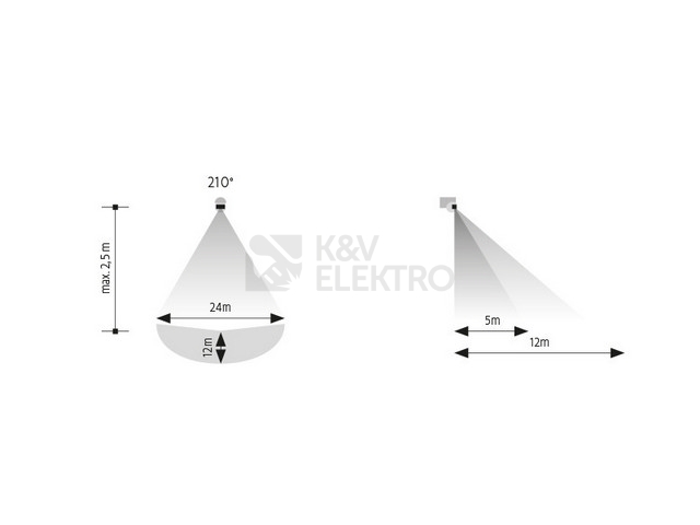 Obrázek produktu Rohové pohybové čidlo Panlux PN71000015 210° bílá IP44 1