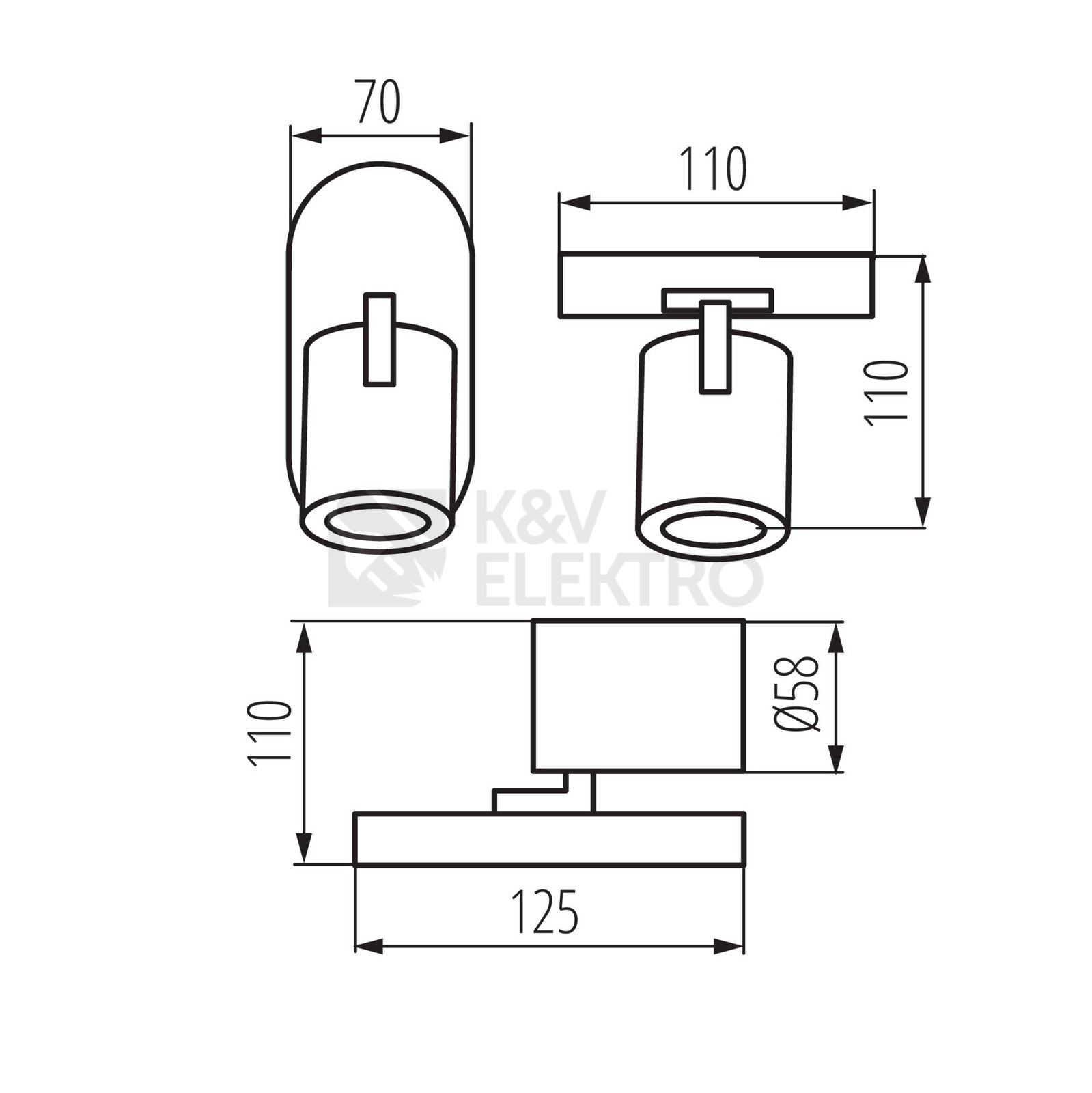 Obrázek produktu Svítidlo Kanlux LAURIN EL-1O W GU10 29120 3