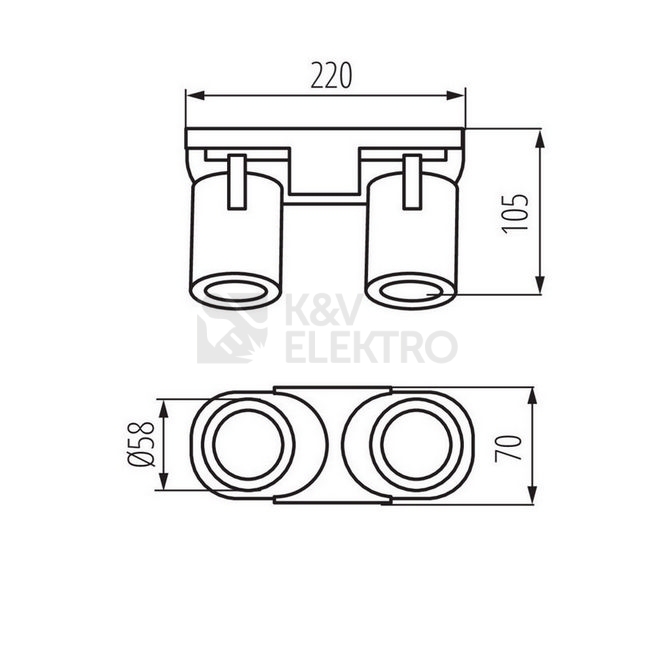 Obrázek produktu Svítidlo Kanlux LAURIN EL-2I B GU10 29123 3