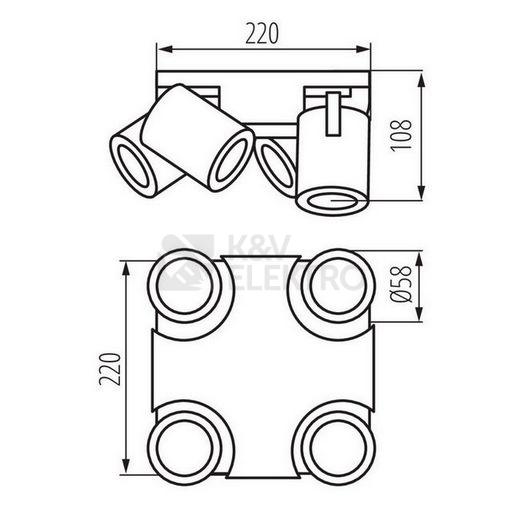 Obrázek produktu Svítidlo Kanlux LAURIN EL-4O W GU10 29128 2