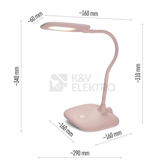 Obrázek produktu LED stolní lampa STELLA růžová EMOS Z7602P 6