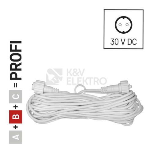 Prodlužovací kabel pro spojovací řetězy Emos Connecting D2ZW01 ZY2280 Profi 10m bílý