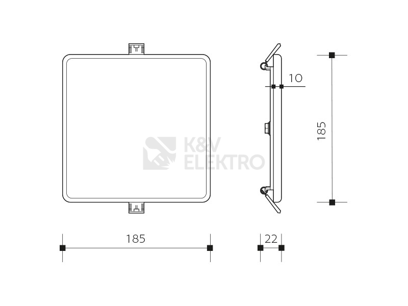 Obrázek produktu LED podhledové svítidlo Panlux SQUARE 18W IP66 3000K PN14100012 5