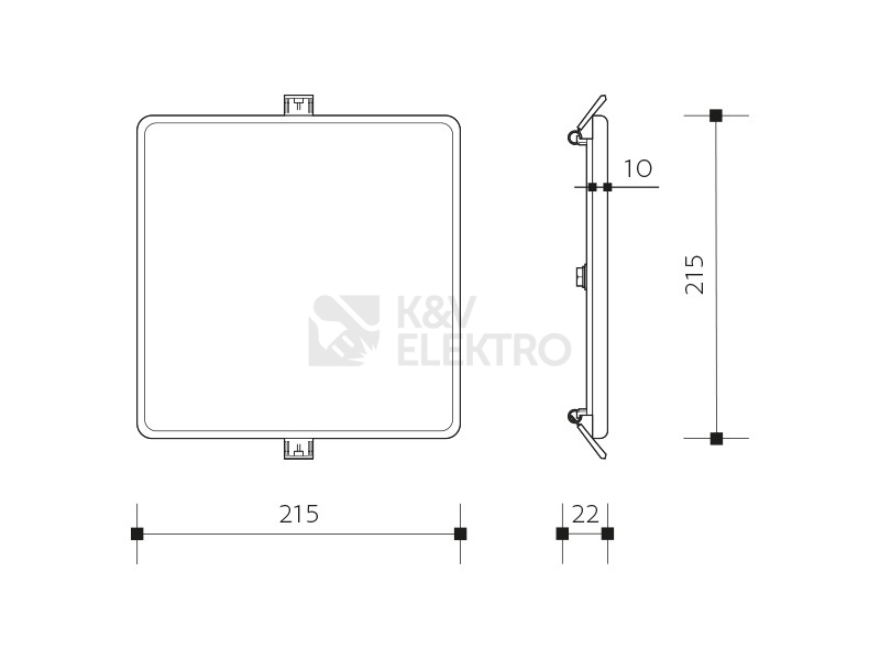 Obrázek produktu LED podhledové svítidlo Panlux SQUARE 24W IP66 3000K PN14100013 1