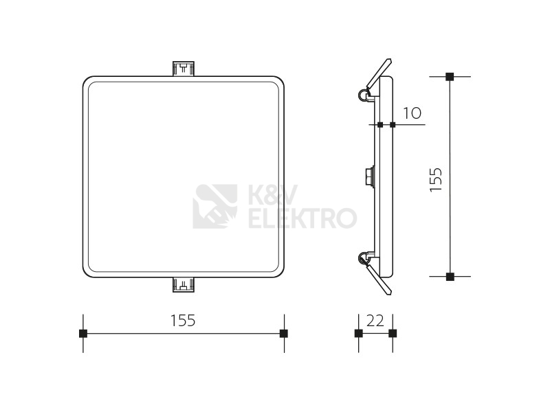 Obrázek produktu LED podhledové svítidlo Panlux SQUARE 12W IP66 4000K PN14300011 5