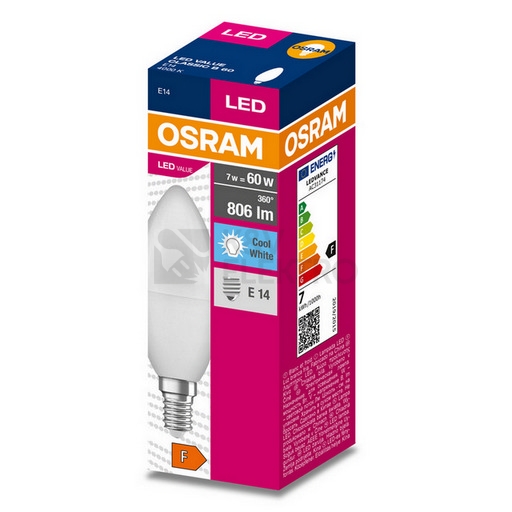 Obrázek produktu LED žárovka E14 OSRAM CL B FR 7W (60W) neutrální bílá (4000K), svíčka 4