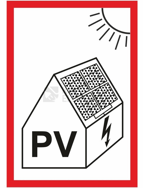 Obrázek produktu Samolepka PV symbol pro fotovoltaiku 70x100mm 0