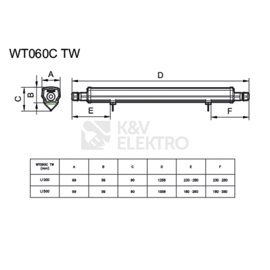 Obrázek produktu  LED zářivka Philips Ledinaire WT060C LED36S/840 PSU TW1 L1200 4000K IP66 3600lm 30W 1