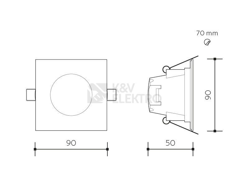 Obrázek produktu LED podhledové svítidlo Panlux SPOTLIGHT IP65 SQUARE 4000K PN14300027 2