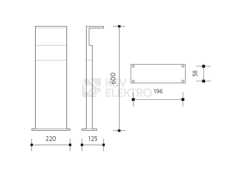 Obrázek produktu Zahradní LED svítidlo Panlux NATURA S výška 60cm s pohybovým čidlem PN42300008 1