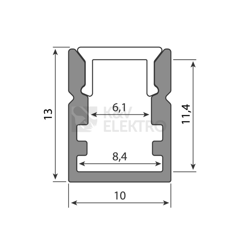 Obrázek produktu Přisazený hliníkový profil McLED PK 10x13mm včetně matného difuzoru 1m ML-761.047.43.1 3