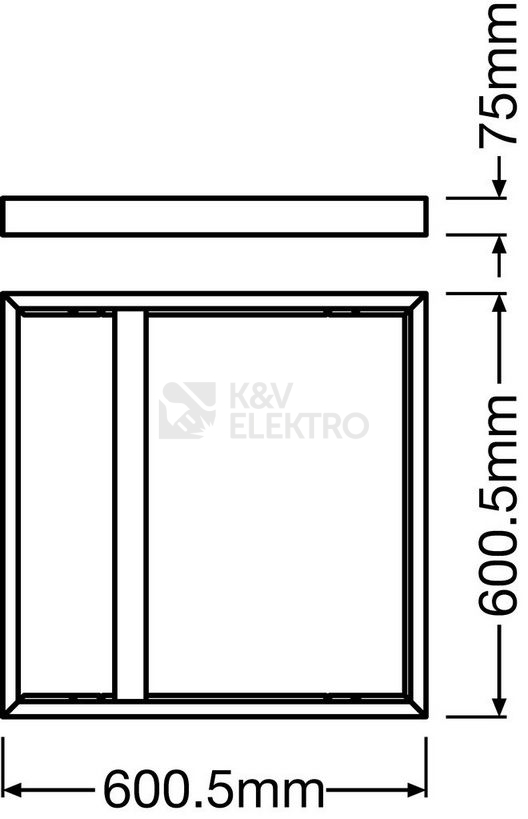 Obrázek produktu Montážní rámeček LEDVANCE SURFACE MOUNT KIT H75 600x600mm 2