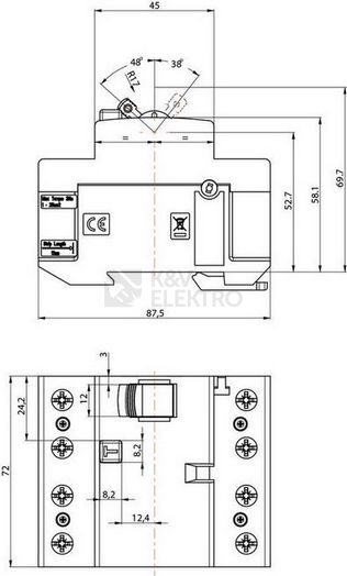 Obrázek produktu  Proudový chránič ETI EFI-P4 A 40/0,03 002061812 N pól vlevo 1