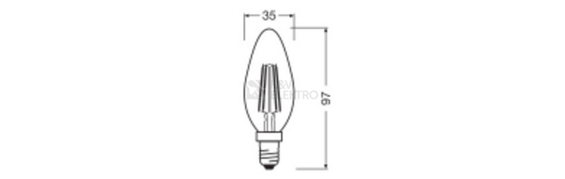 Obrázek produktu LED žárovka E14 OSRAM VALUE CL B FIL 4W (40W) teplá bílá (2700K) svíčka 5