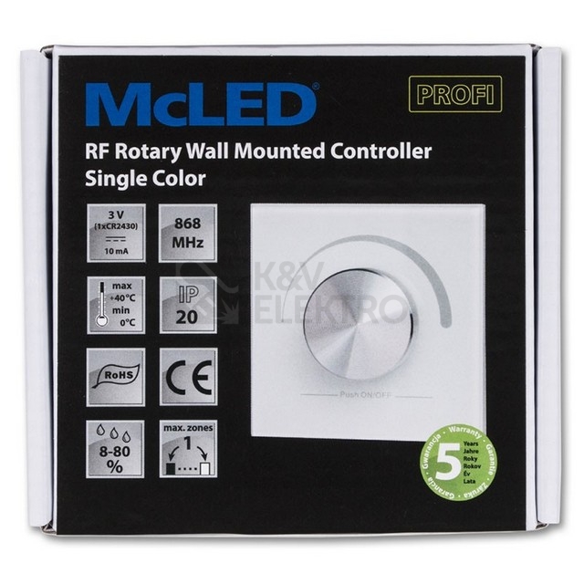 Obrázek produktu  RF otočný nástěnný ovladač McLED ML-910.703.22.0 5