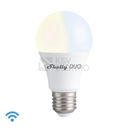  Chytrá LED žárovka E27 Shelly DUO teplá/studená bílá (2700-6500K) 9W (60W) WiFi stmívatelná