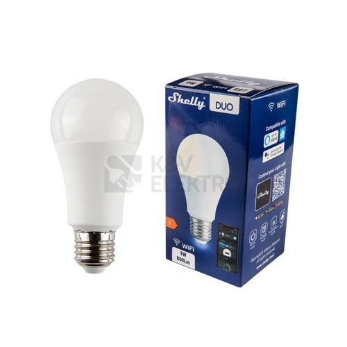 Obrázek produktu  Chytrá LED žárovka E27 Shelly DUO teplá/studená bílá (2700-6500K) 9W (60W) WiFi stmívatelná 3