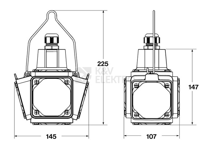 Obrázek produktu Zásuvkový závěsný PowerBOX Famatel PB070 IP44 1x230V 1x400V/16A/5P 2