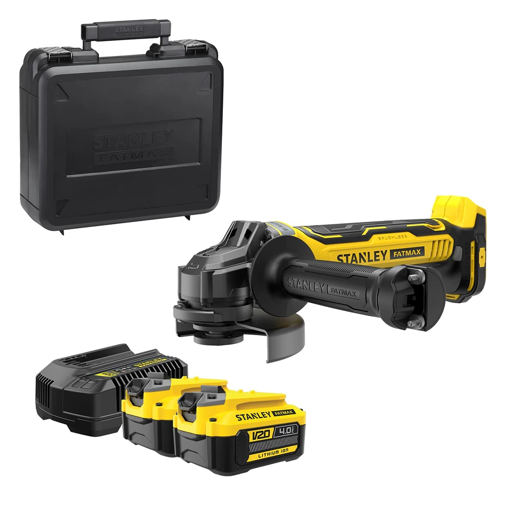 Obrázek produktu Aku úhlová bruska Stanley FatMax V20 SFMCG700M2K 18V 125mm bezuhlíková 2x aku Li-Ion 4Ah
0