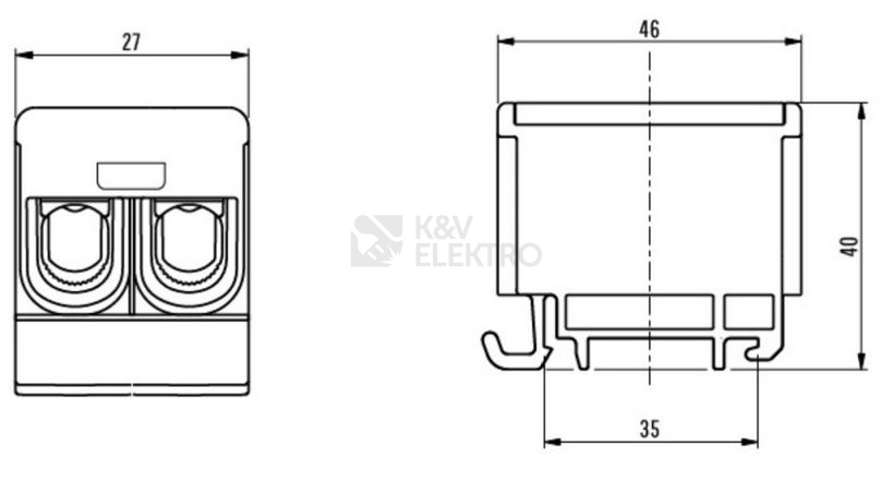 Obrázek produktu Univerzální připojovací svorka UK 35/2 A šedá 1006606 1