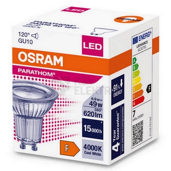 Obrázek produktu LED žárovka GU10 PAR16 OSRAM PARATHOM 6,9W (80W) neutrální bílá (4000K), reflektor 120° 1