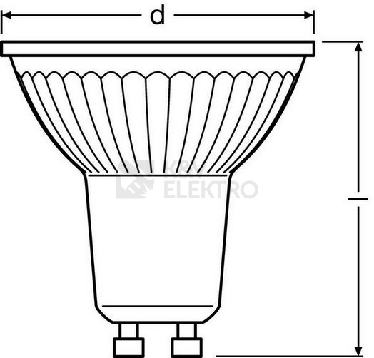 Obrázek produktu LED žárovka GU10 PAR16 OSRAM PARATHOM 6,9W (80W) neutrální bílá (4000K), reflektor 120° 2