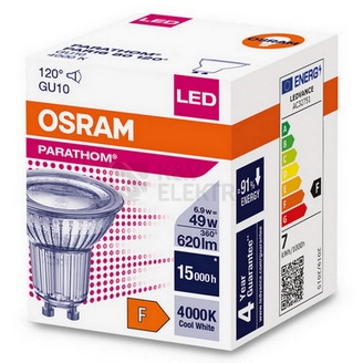 Obrázek produktu LED žárovka GU10 PAR16 OSRAM PARATHOM 6,9W (80W) neutrální bílá (4000K), reflektor 120° 4