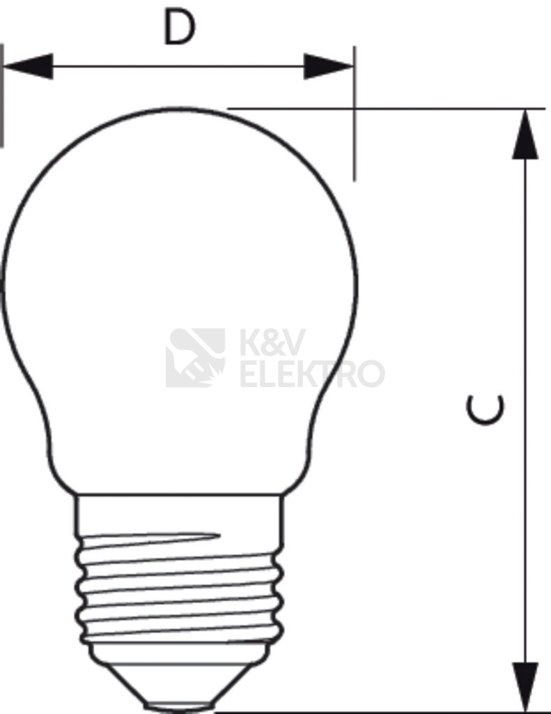 Obrázek produktu LED žárovka E27 Philips P45 FR 2,2W (25W) teplá bílá (2700K) 2