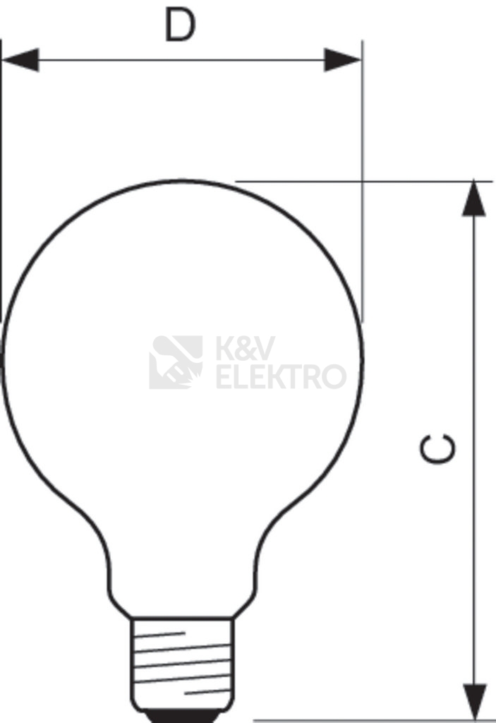 Obrázek produktu LED žárovka E27 Philips Classic Filament G93 7W (60W) teplá bílá (2700K) 2