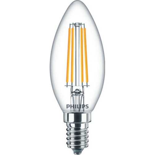 LED žárovka E14 Philips Classic Filament B35 6,5W (60W) teplá bílá (2700K), svíčka