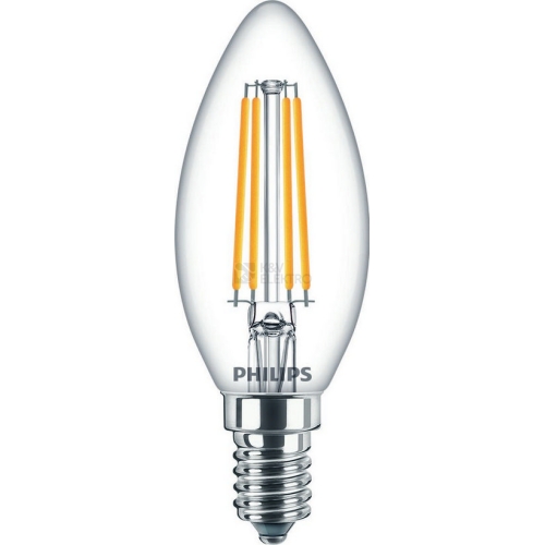 LED žárovka E14 Philips Classic Filament B35 6,5W (60W) teplá bílá (2700K), svíčka