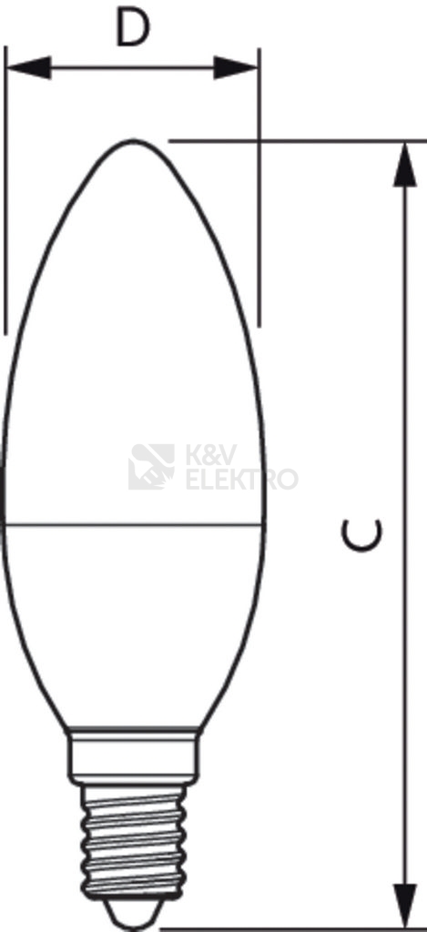 Obrázek produktu  LED žárovka E14 PILA B35 FR 3W (25W) teplá bílá (2700K), svíčka 2