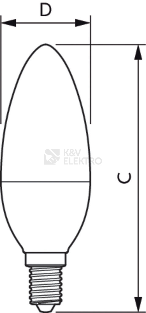 Obrázek produktu LED žárovka E14 PILA B35 FR 8W (60W) teplá bílá (2700K), svíčka 2