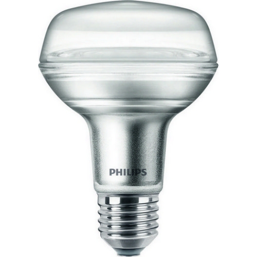 LED žárovka E27 Philips R80 8,5W (100W) teplá bílá (2700K), reflektor 36°