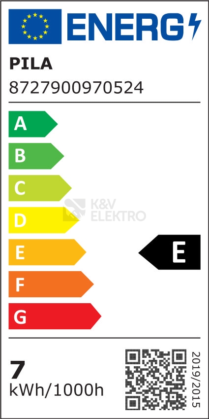 Obrázek produktu LED žárovka E27 PILA A60 FR 7W (60W) teplá bílá (2700K) 1