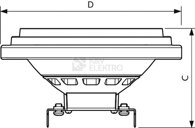 Obrázek produktu LED žárovka G53 AR111 Philips LV 14,8W (75W) teplá bílá (2700K) stmívatelná, reflektor 12V 24° 2