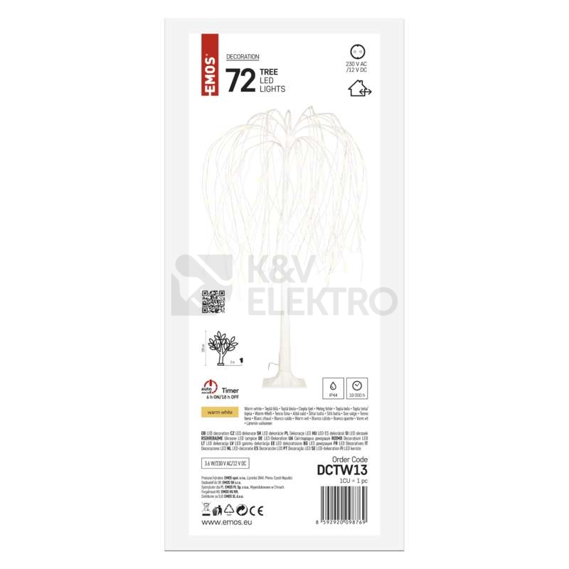 Obrázek produktu VANOCE LED STROMEK 120CM IP44 WW DCTW13 2