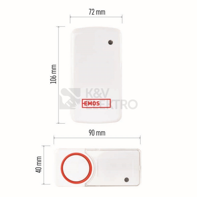 Obrázek produktu Bezbateriový domovní bezdrátový zvonek EMOS P5750 do zásuvky 6