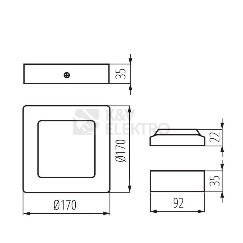 Obrázek produktu LED svítidlo Kanlux KANTI V2LED 12W-NW-B neutrální bílá 4000K 33548 3