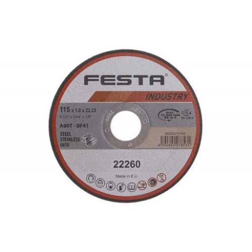 Kotouč řezný FESTA INDUSTRY na kov 115x1x22,2mm 22260