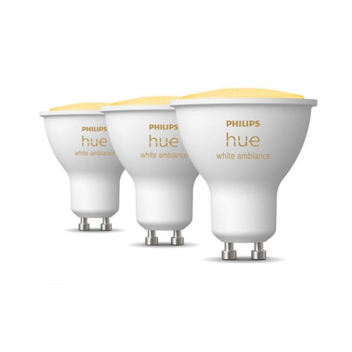 LED žárovka GU10 Philips Hue 3ks 4,2W (50W) White Ambiance (2200-6500K) stmívatelná