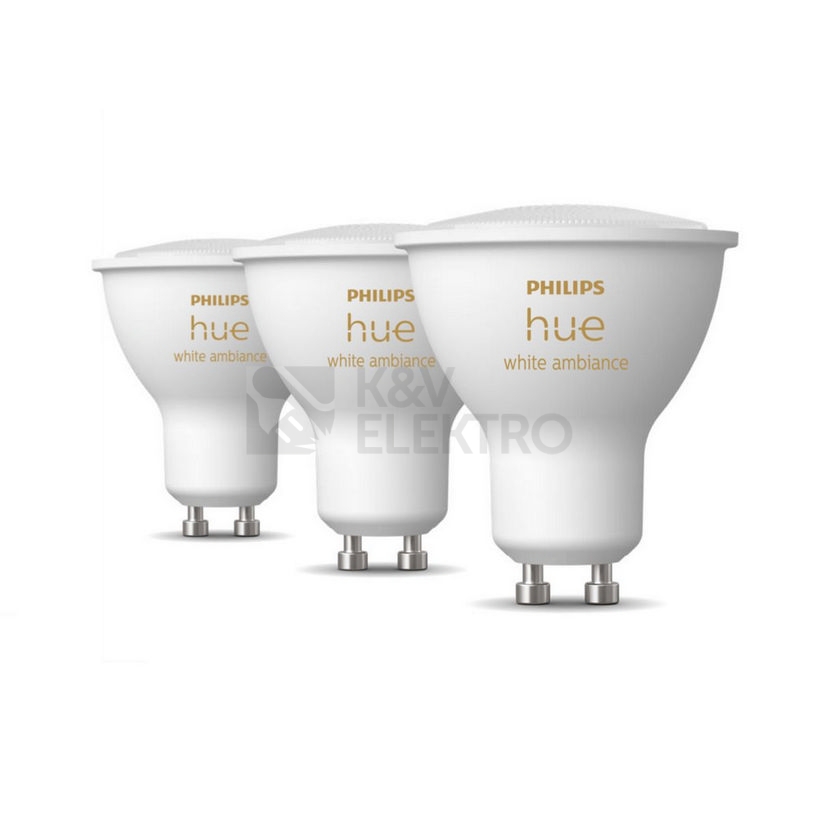Obrázek produktu  LED žárovka GU10 Philips Hue 3ks 4,2W (50W) White Ambiance (2200-6500K) stmívatelná 1