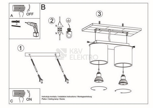 Obrázek produktu Stropní svítidlo SOLLUX Orbis 2 GU10 2x40W bez zdroje SL.0054 černá 4