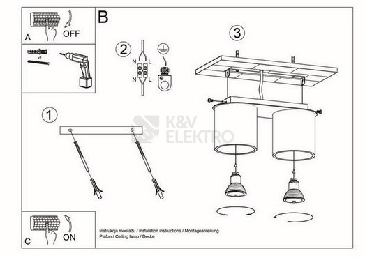 Obrázek produktu Stropní svítidlo SOLLUX Orbis 2 GU10 2x40W bez zdroje SL.0055 šedá 4