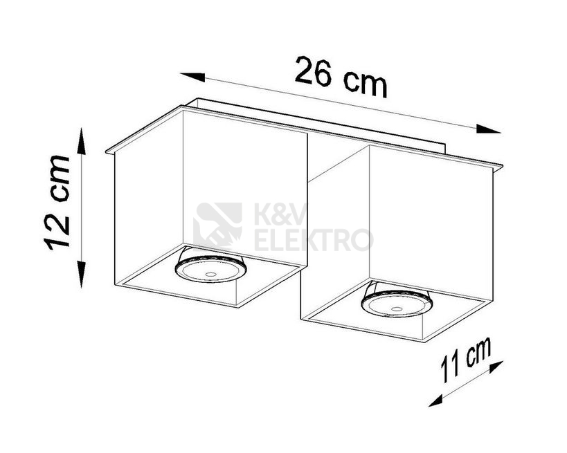 Obrázek produktu Stropní svítidlo SOLLUX Quad 2 GU10 2x40W bez zdroje SL.0063 černá 3