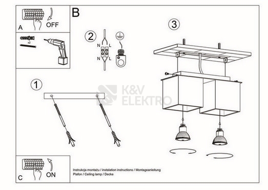 Obrázek produktu Stropní svítidlo SOLLUX Quad 2 GU10 2x40W bez zdroje SL.0063 černá 4