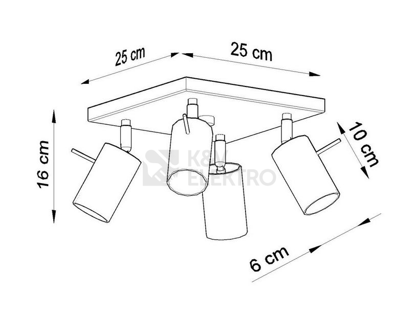 Obrázek produktu  Stropní bodové svítidlo SOLLUX Ring 4 GU10 4x40W SL.0094 černá 3