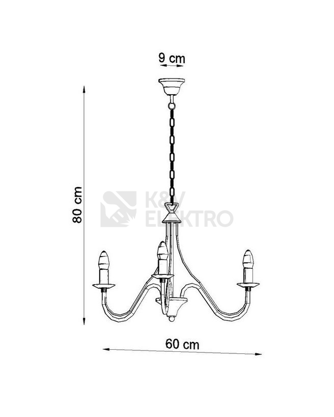 Obrázek produktu Lustr SOLLUX Minerwa 3 E14 3x40W bez zdroje SL.0217 černá 3